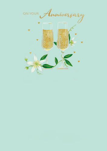 Wine Glasses Anniversary Greeting Card