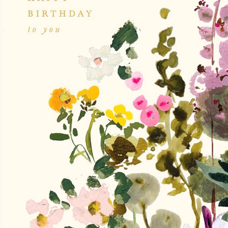 Birthday Foxglove Birthday Greeting Card 4.5 X 6.25"