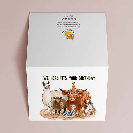Farm Animals Herd - Funny Birthday Card