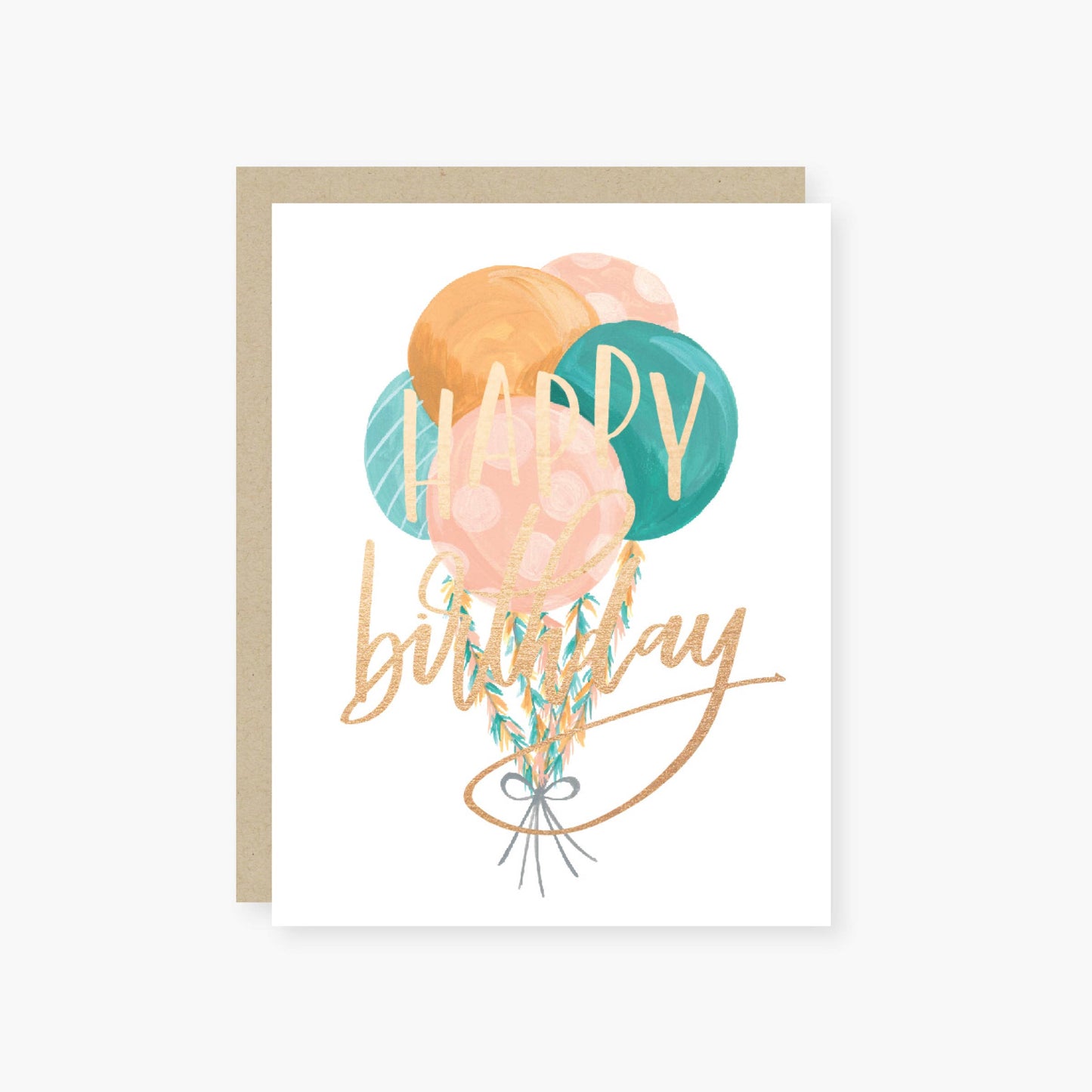 Birthday balloons birthday card: Single card