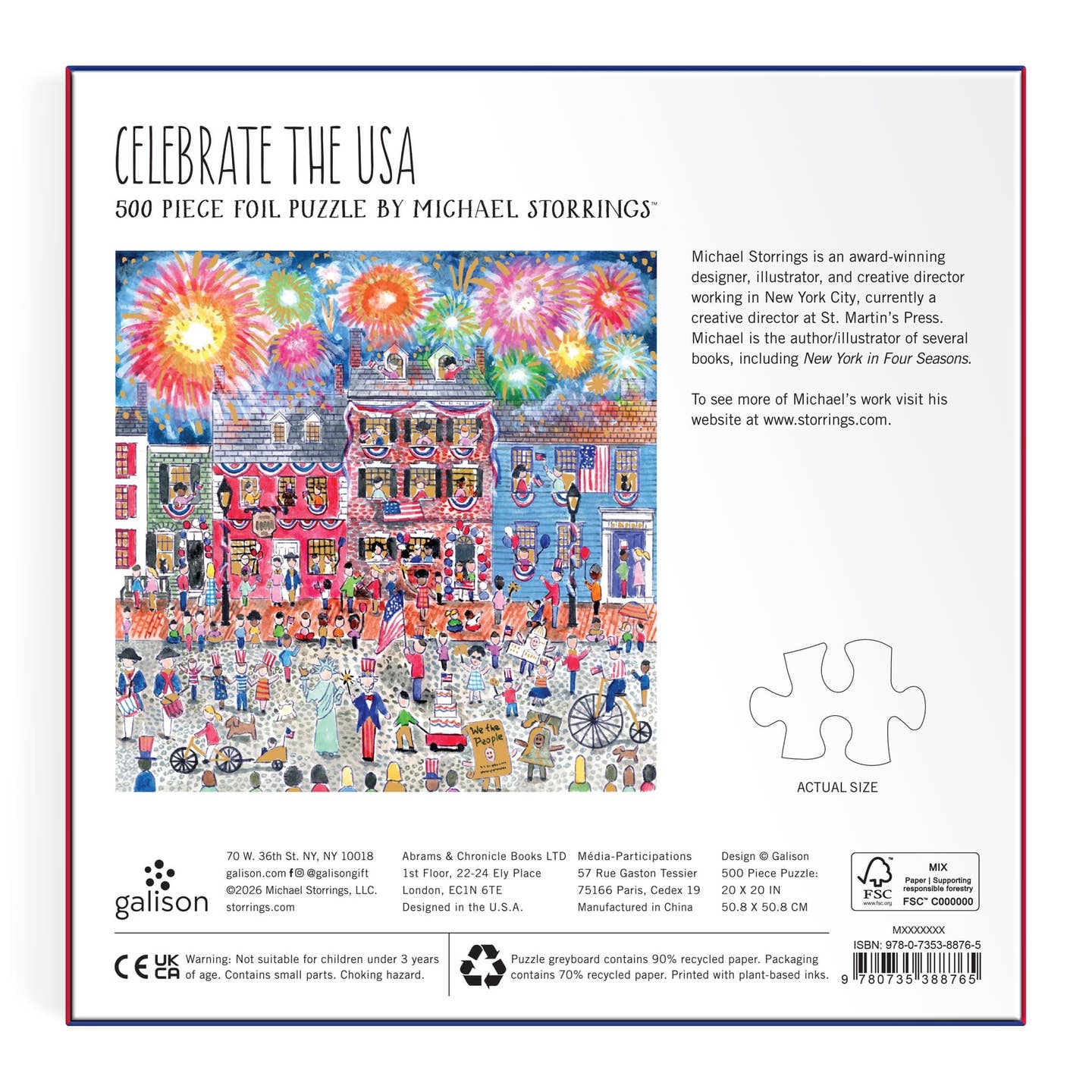 Michael Storrings Celebrate the USA 500 Piece Foil Puzzle