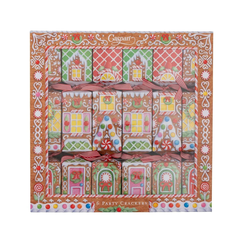 Gingerbread House 12-inch Christmas Crackers- box of 6
