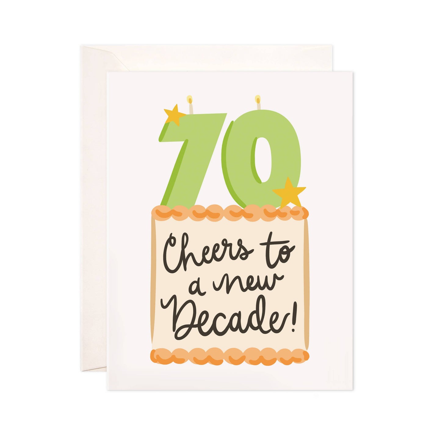 Seventy Cake Greeting Card - New Decade Birthday Card