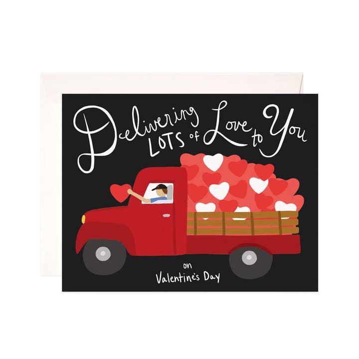 Delivering Love Valentine Greeting Card