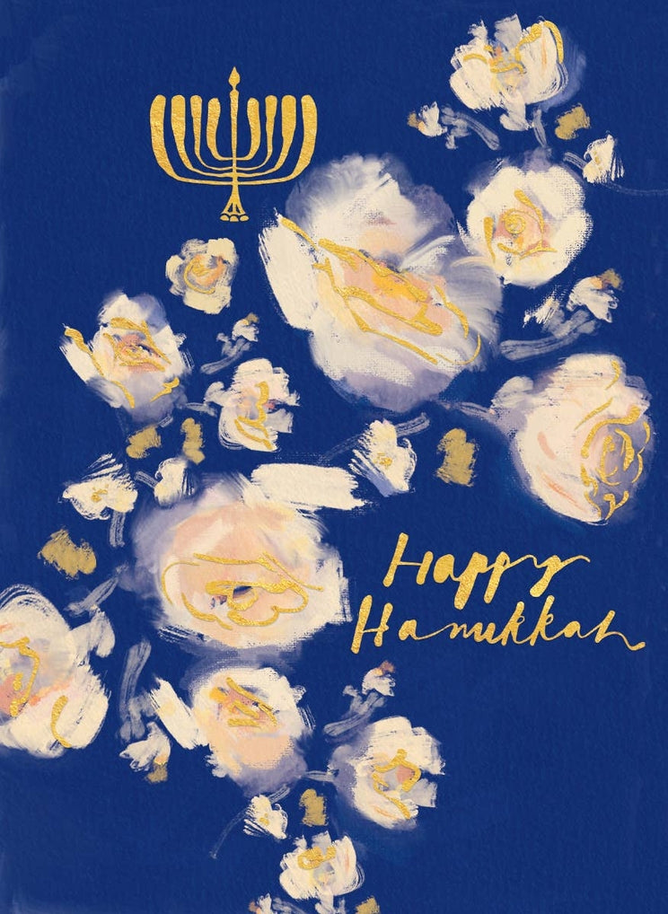 Hanukkah Flowers Hanukkah Greeting Card 4.5 X 6.25"