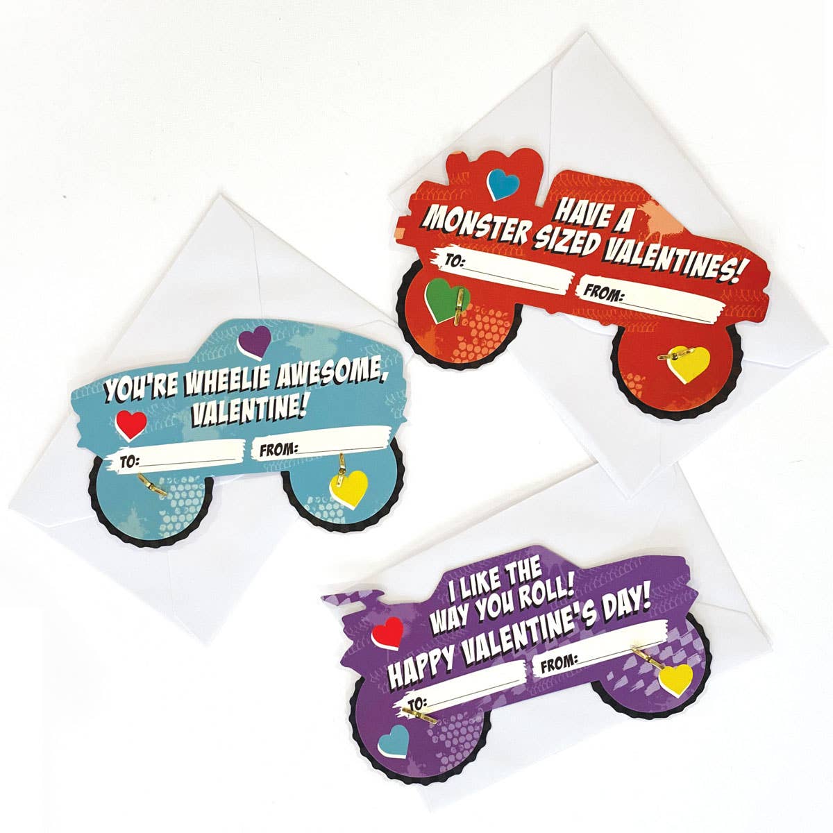 Monster Trucks Action Movers Valentines