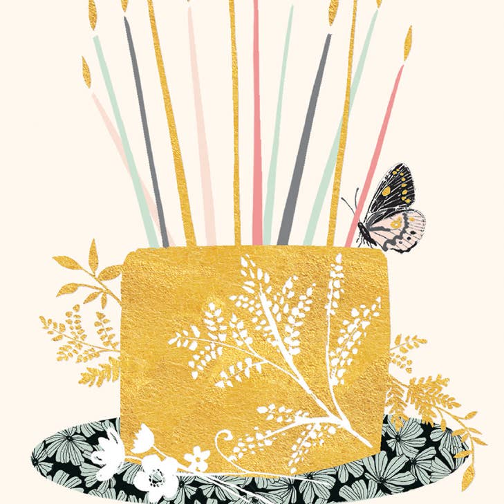 Cake and Candles Birthday Greeting Card 4.5 X 6.25