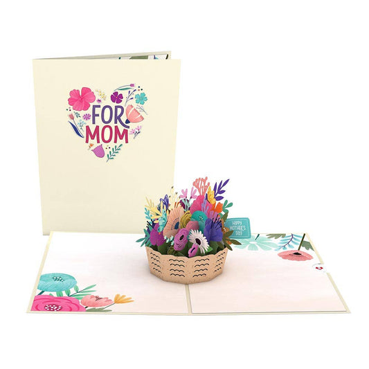 Mother's Day Basket Card, 5x7" Pop-up card, Flower