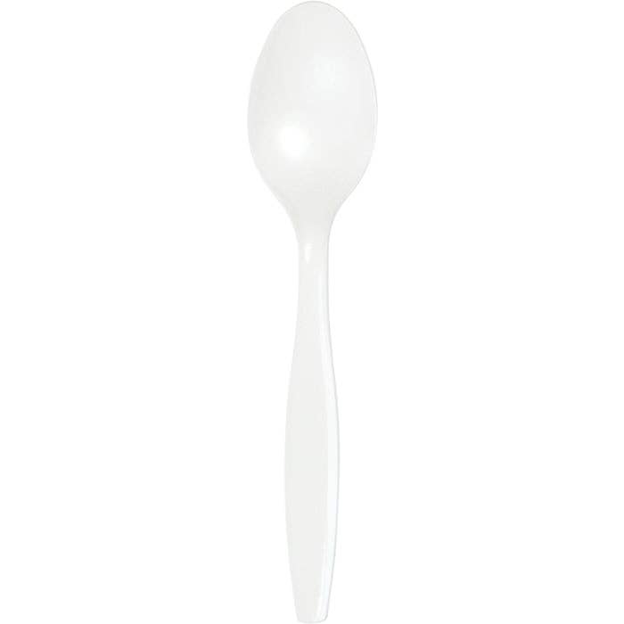 White Plastic Spoons