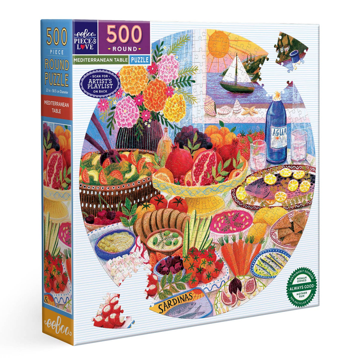 Mediterranean Table 500 Piece Round Puzzle