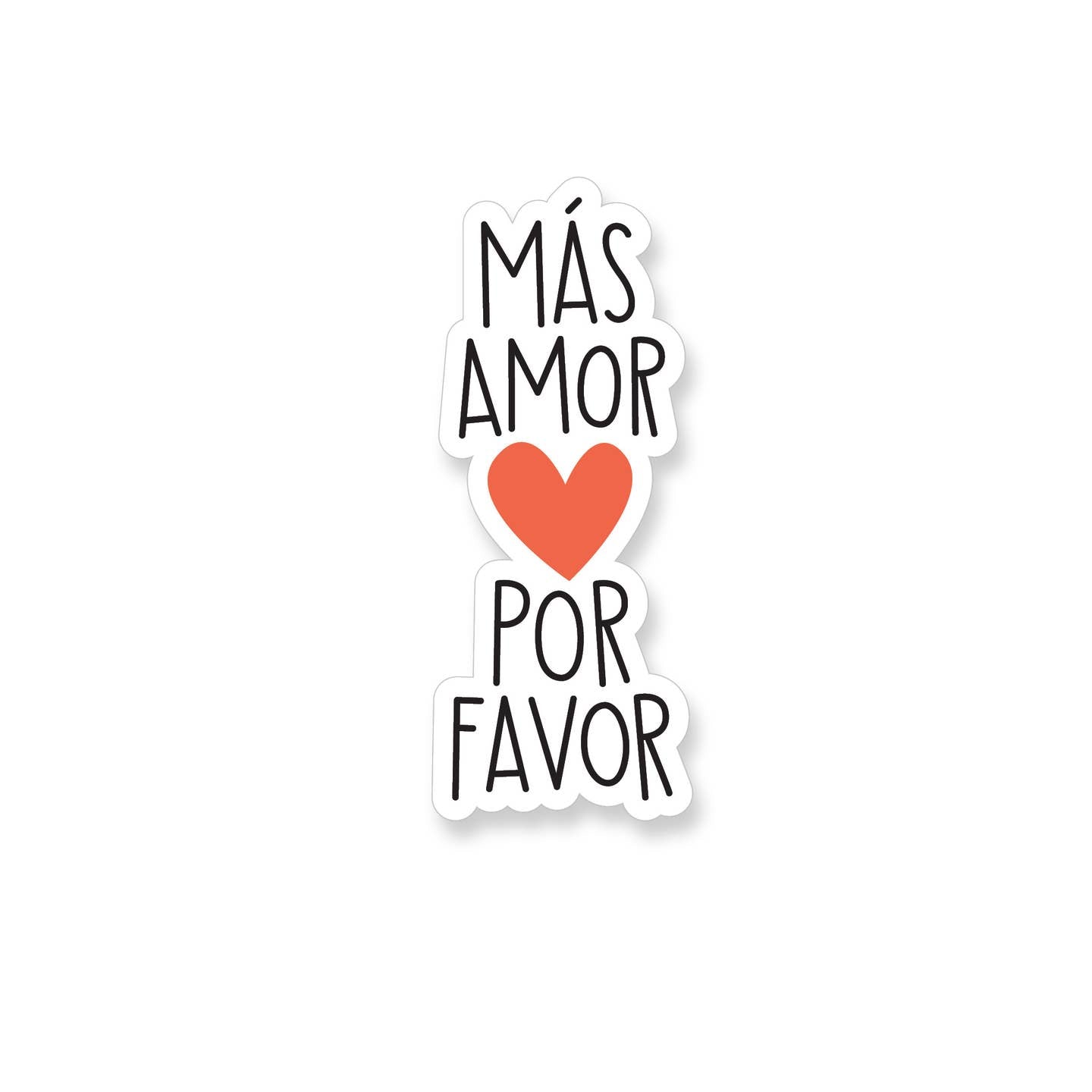 Mas Amor Por Favor Heart Vinyl Sticker