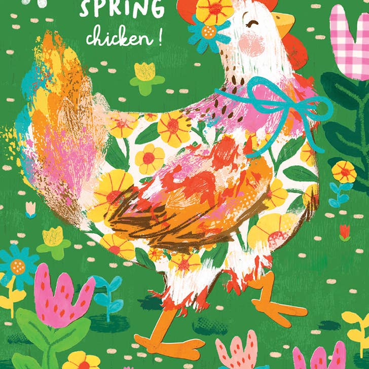 Spring Chicken Birthday Greeting Card 4.5 X 6.25"