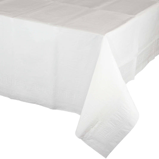 White Tablecover, 54X108" Paper/Poly