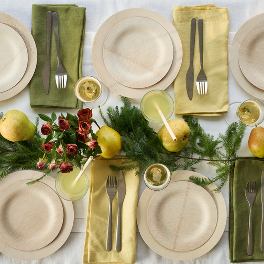 Disposable Bamboo Round Plates: 7 inches