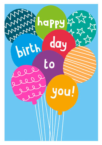 Balloons Birthday Greeting Card