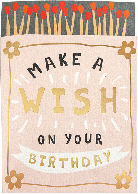 Diecut Wish Birthday Greeting Card
