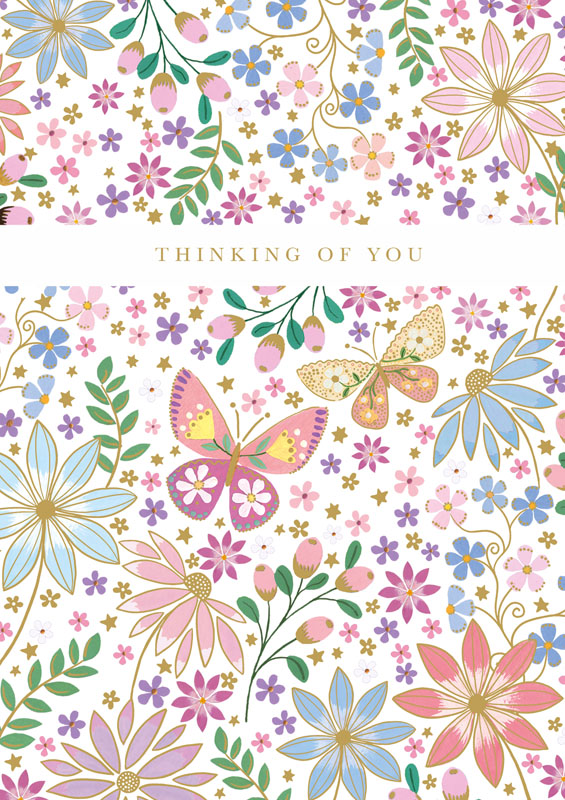 Thinking Of You Flower Greeting Card