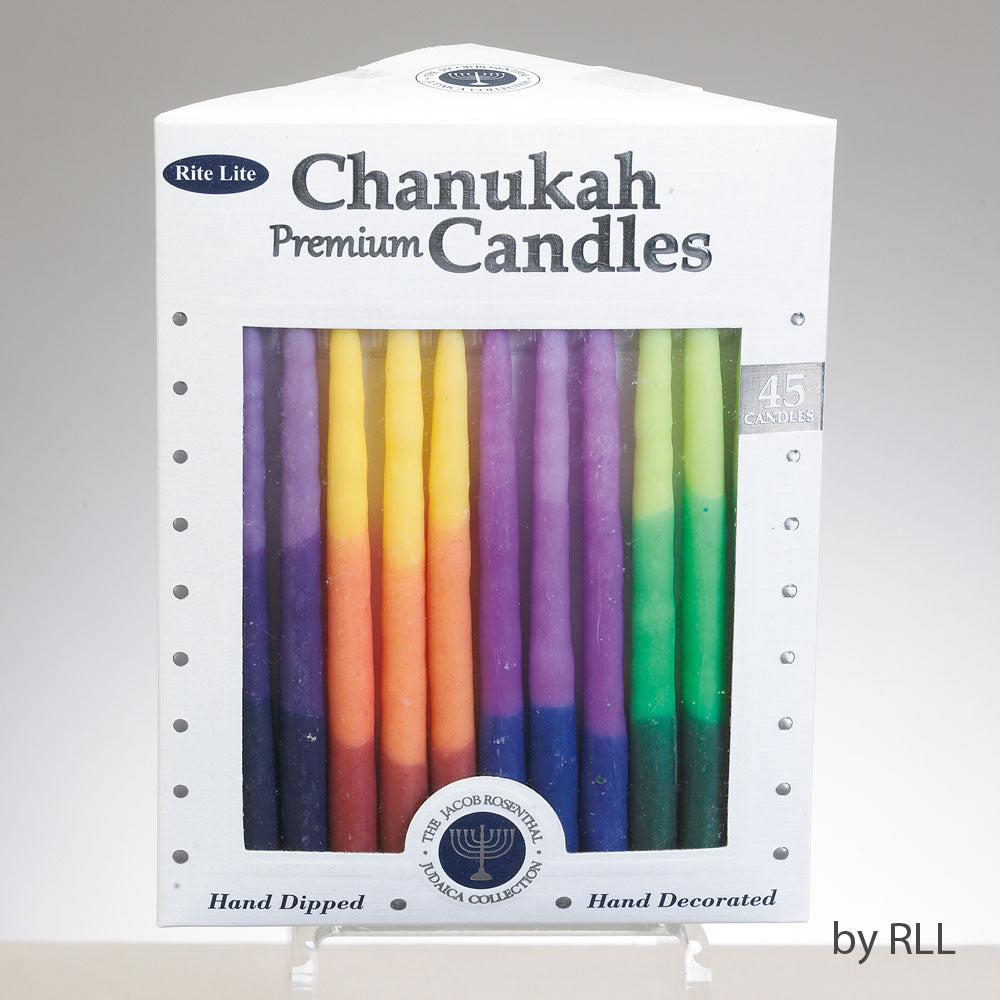 Chanukah Candles Mulit Tri Color