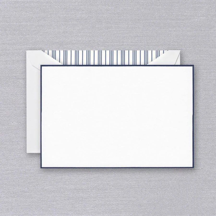 Navy Bordered Cards on Pearl White