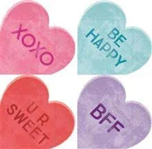 Candy Hearts Luncheon Napkin