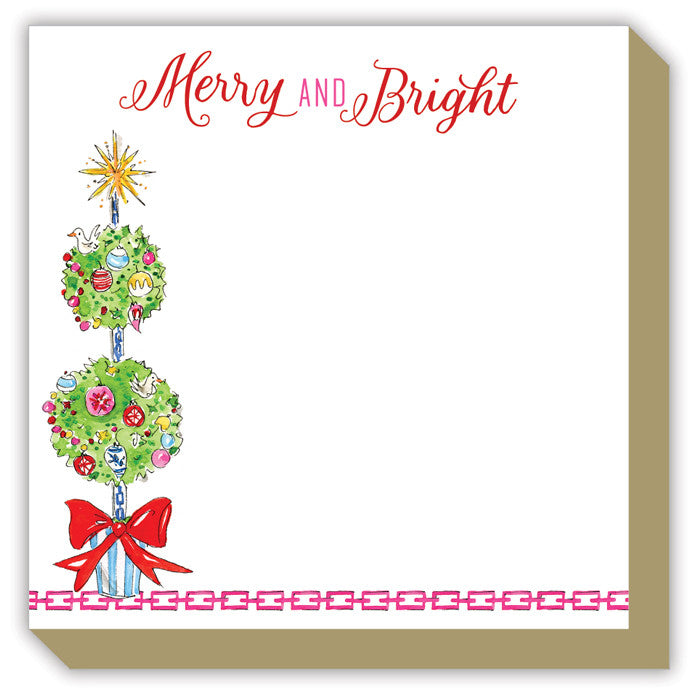HANDPAINTED MERRY AND BRIGHT TOPIARY MINI LUXE PAD