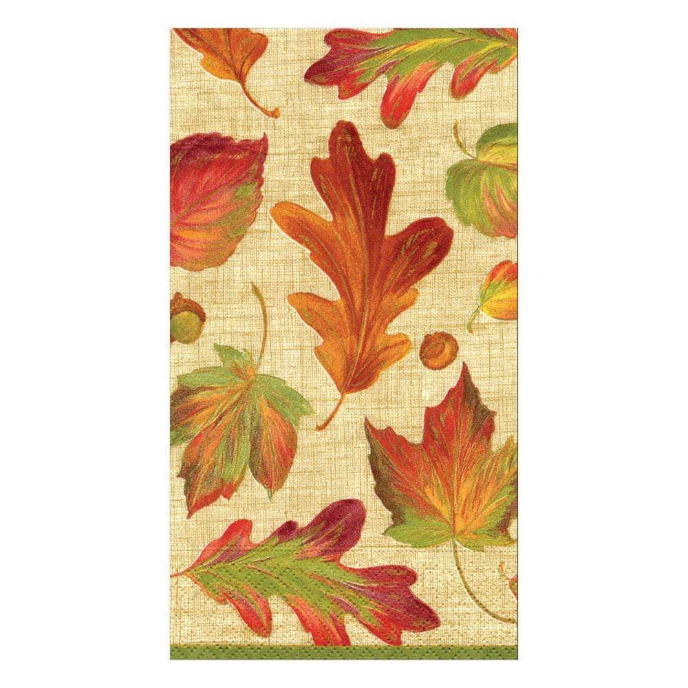 Linen Leaves Guest Towel Napkins in Natural