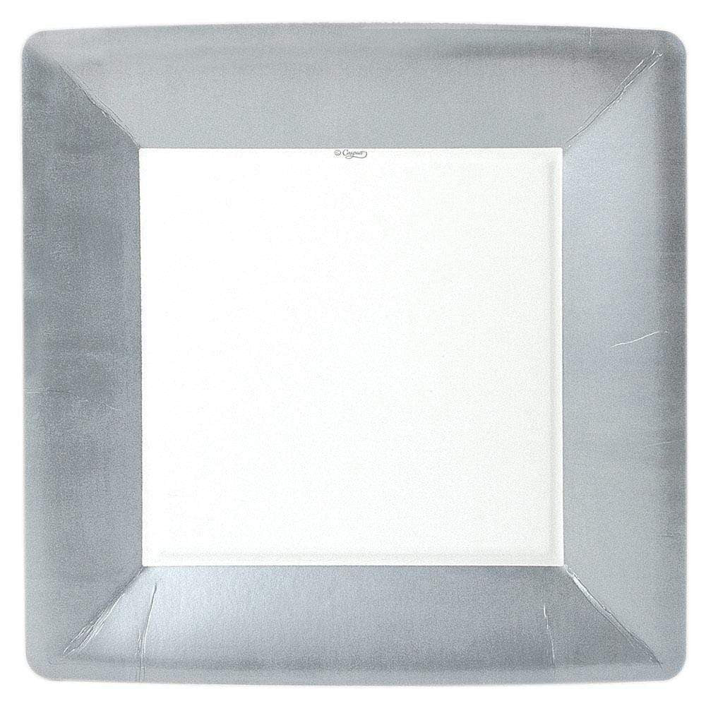 Silver Leaf Square Dinner Plates