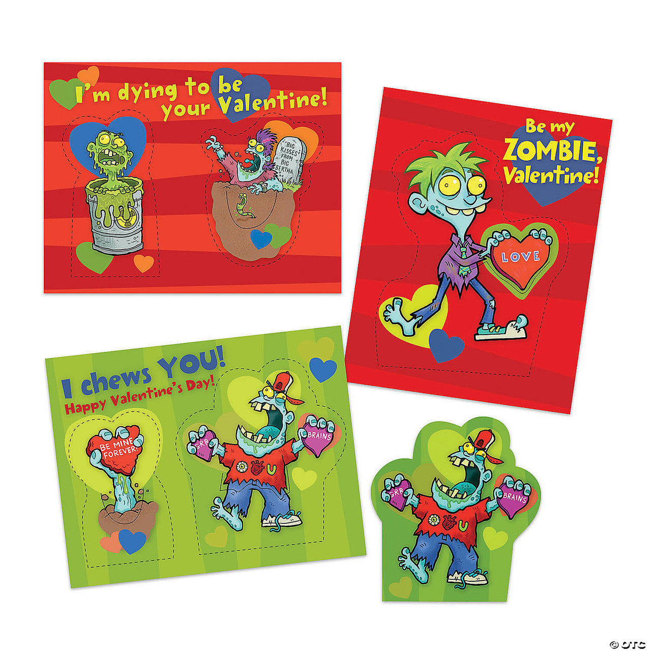Zombie Bookmark Valentines