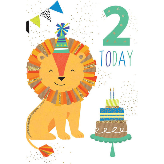 2nd Lion Birthday Card Sara Miller