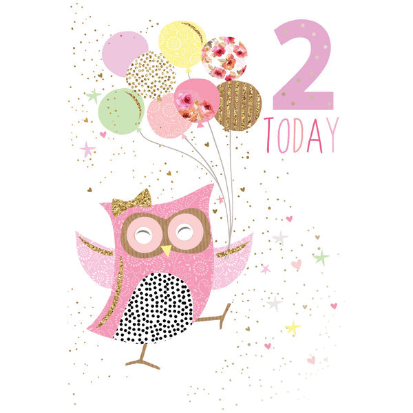 2nd Owl Birthday Card