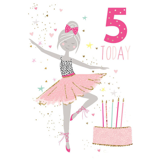 5th Ballerina Birthday Card Sara Miller