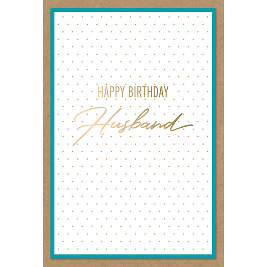 Dots Birthday Husband Card Kraft