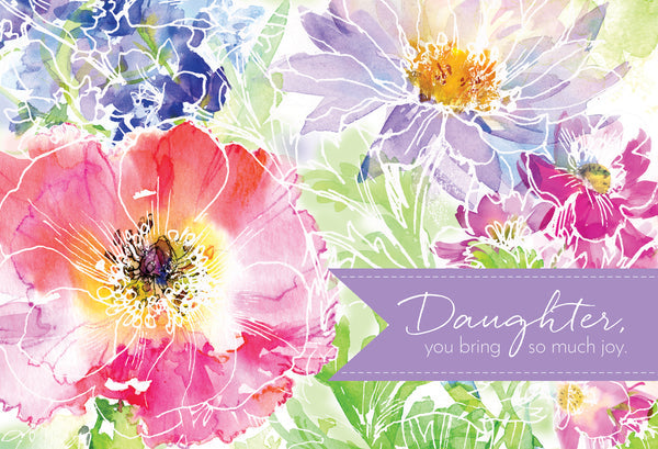 Watercolor Garden Daughter Birthday Card