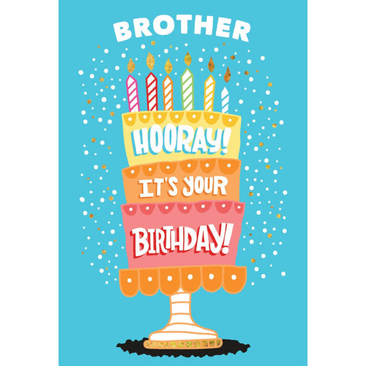 Hooray Cake Birthday Card Brother