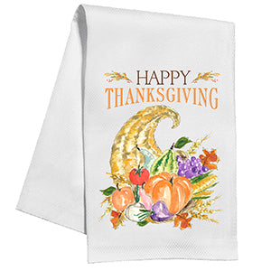 Happy Thanksgiving Cornucopia Kitchen Towel