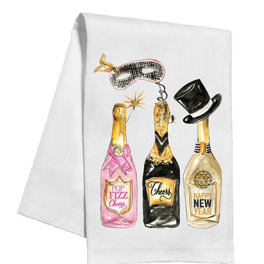 New Year Bottles Kitchen Towel