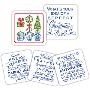 Holiday Topirary Trio Conversation Coasters