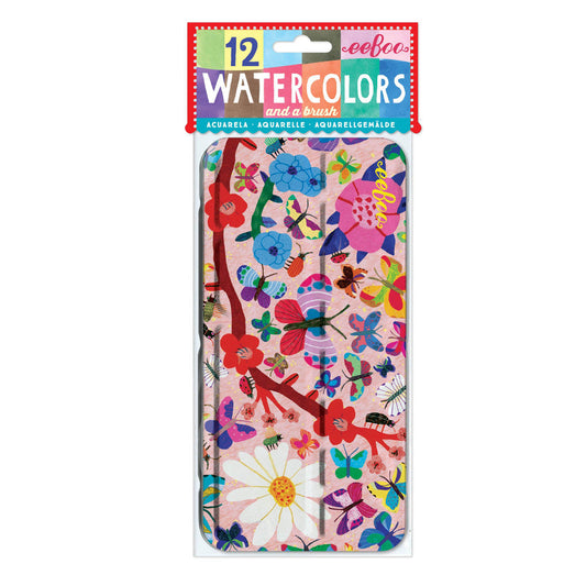 Butterflies 12 Watercolors Tin