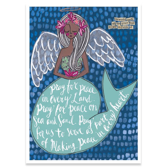 Pray For Peace | Curly Girl Holiday Card