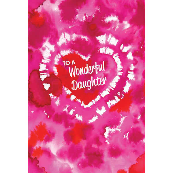 Tie Dye Heart Valentine's Day Card Daughter