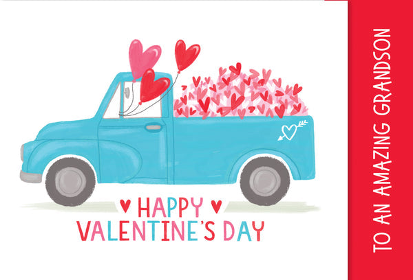 Love You Truckloads Valentine's Day Card Grandson