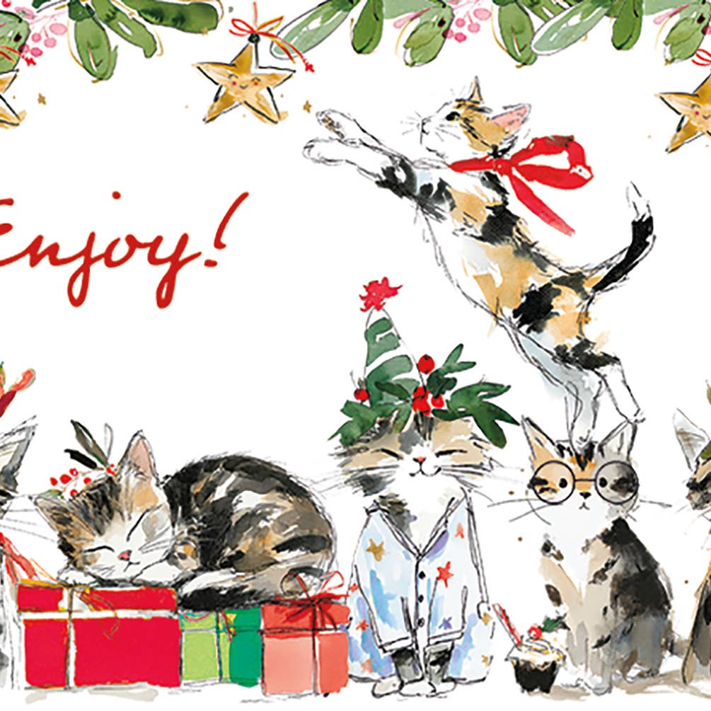 Cats Holiday Greeting Card 4.5 X 6.25"