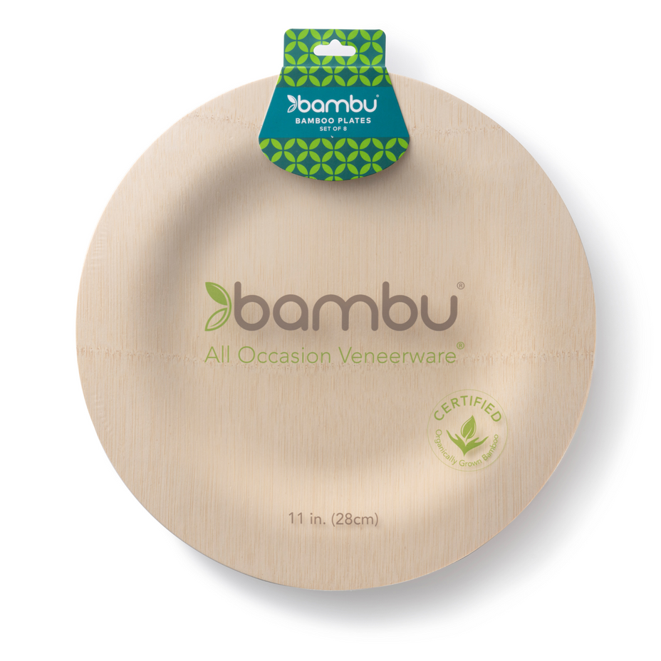 Disposable Bamboo Round Plates - 11" plates