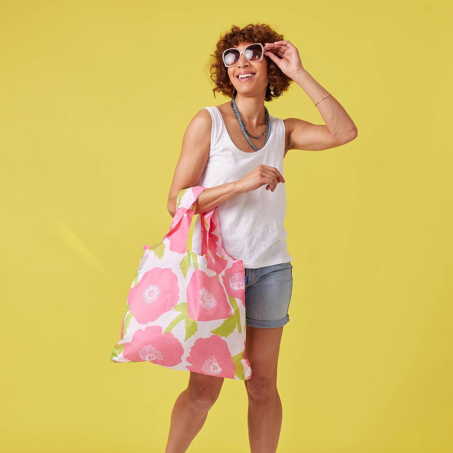 POPPIES PINK Reusable Shopper blu Bag