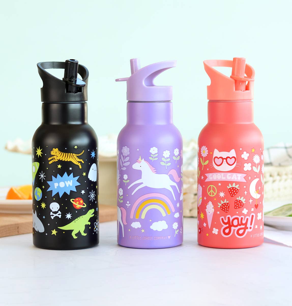 Kids stainless steel drink/water bottle: Galaxy