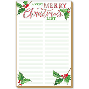 A Very Merry Christmas List Luxe Large Notepad