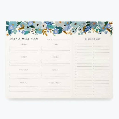 Garden Party Blue Meal Planner Notepad