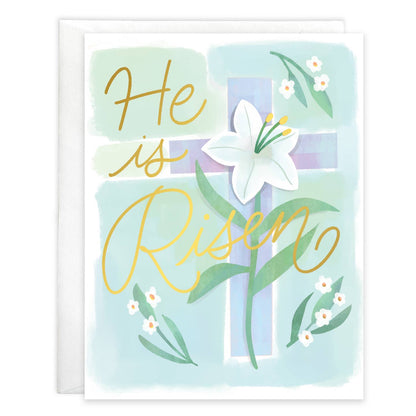 Lily Cross - with scripture Easter Greeting Card