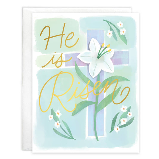 Lily Cross - with scripture Easter Greeting Card