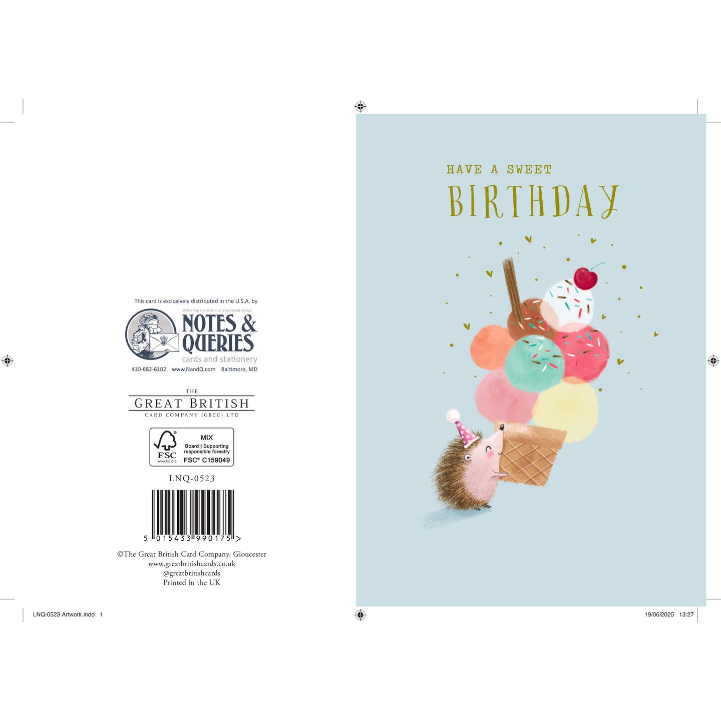 Birthday Hedgehog Children's Greeting Card